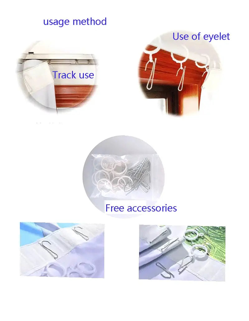 Flower Pattern Window Curtains for Bedroom & Living Room