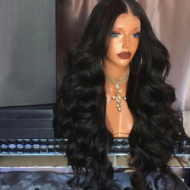 Customizable Black Big Wave Lace Front Wig for Women