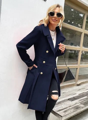 Women's Long Wool Trench Coat (One Piece)