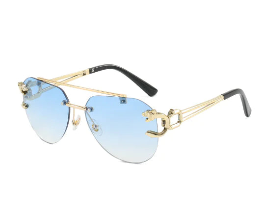 Presley Sunglasses - UV400 Unframed Leopard Design (One)