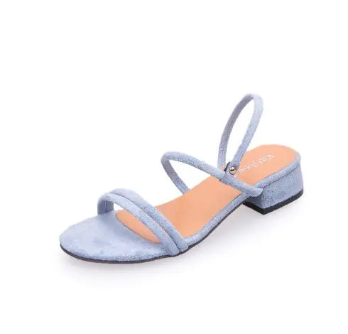Strap Mid-Heel Square Sandals