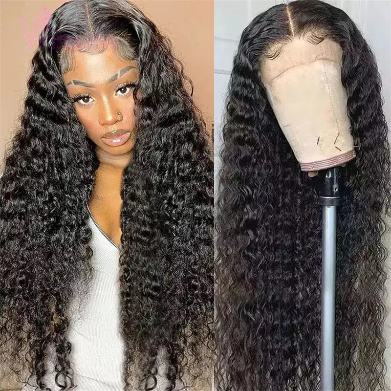African Curly Long Hair Wig with Middle Part (Full Set)