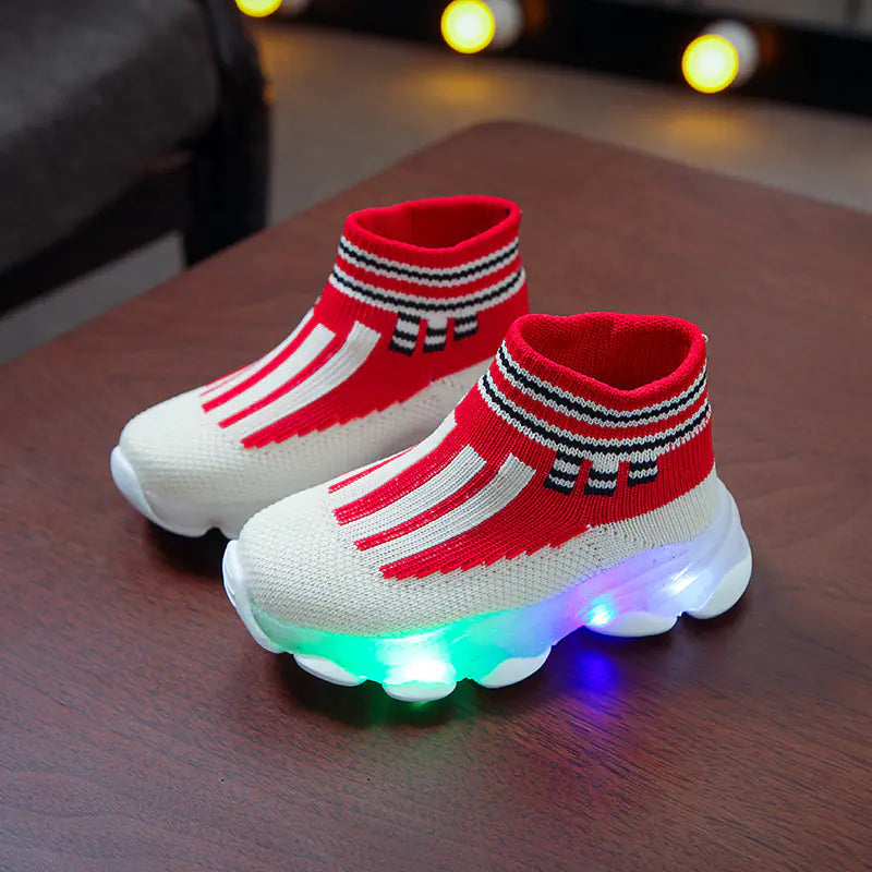Children's Breathable LED Light Sneakers
