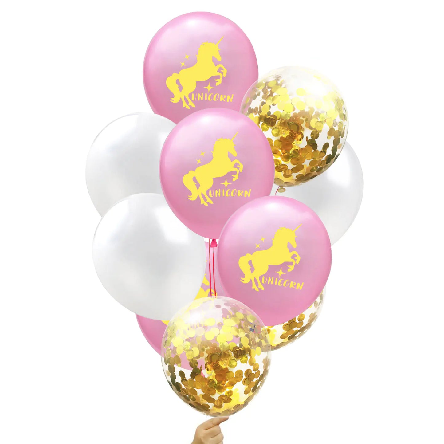 Unicorn Rose Gold Glitter Latex Balloons for Parties
