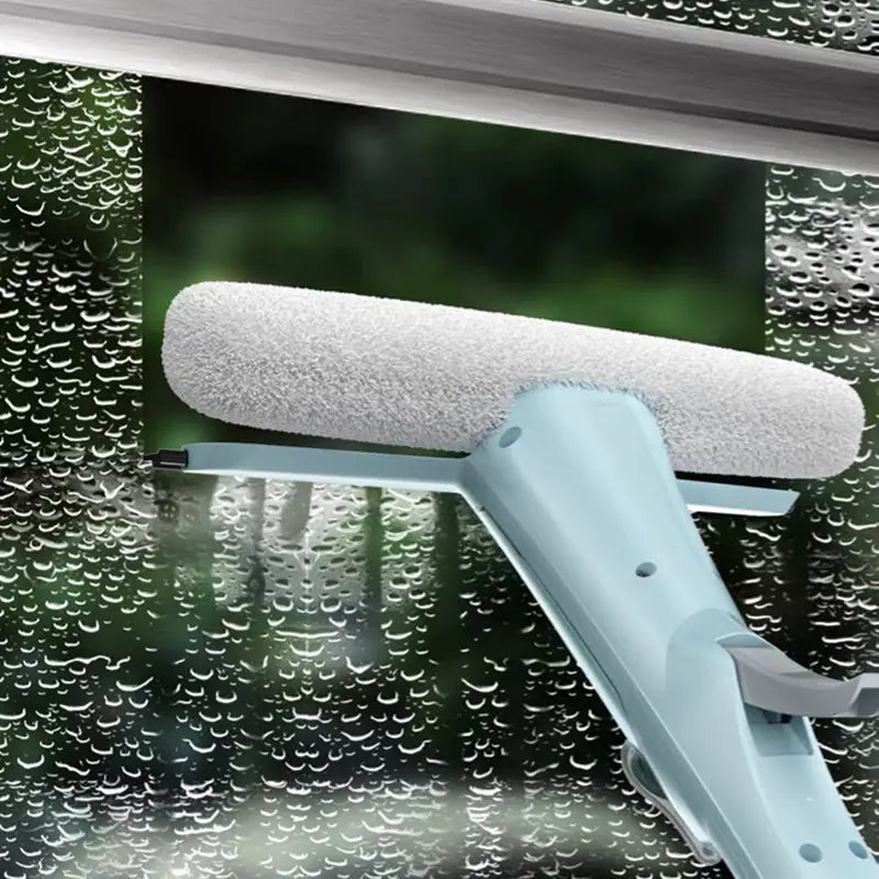 Window Cleaning Tool with Double-Sided Squeegee