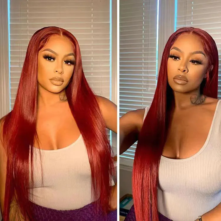 Lace Front Long Straight Wig for Women - High-Temperature Fiber