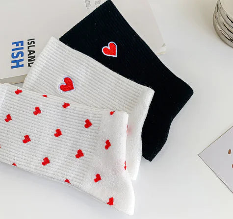 Heartbroken Street Mid Tube Embroidered Sports Socks
