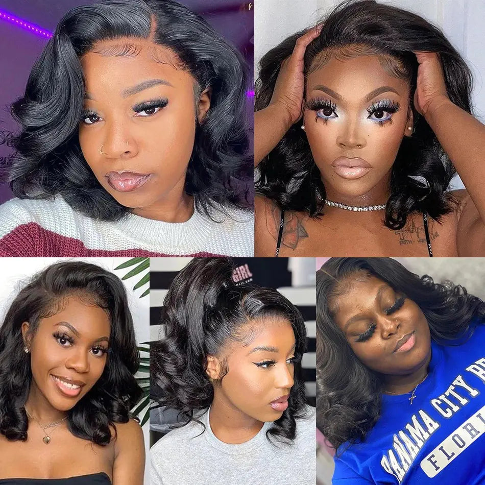 Fashionable Black Lace Front Wig with Waves for Women