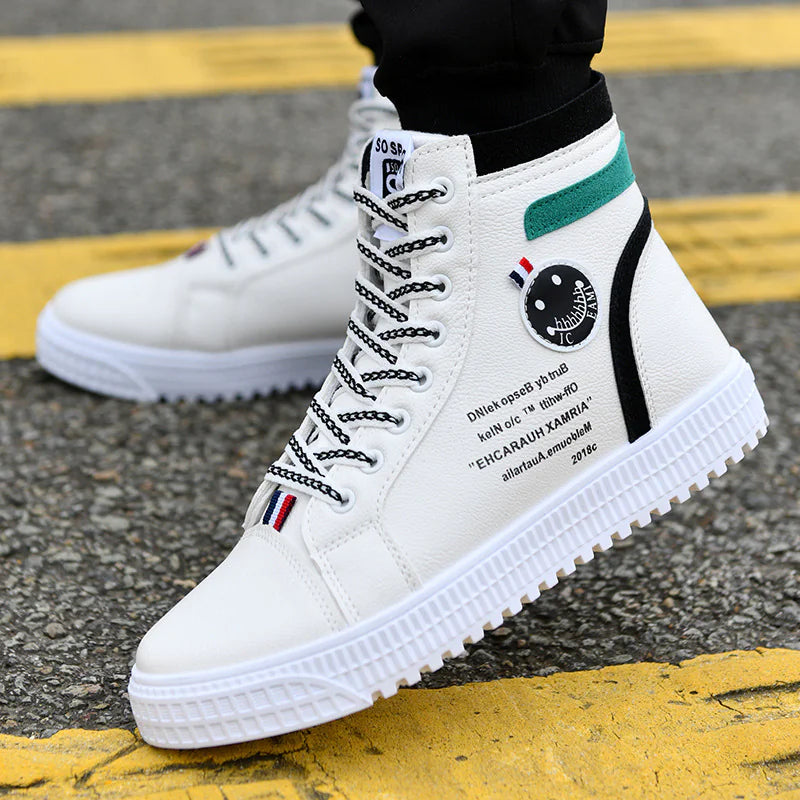 Men's High-Top Casual Shoes in British Style