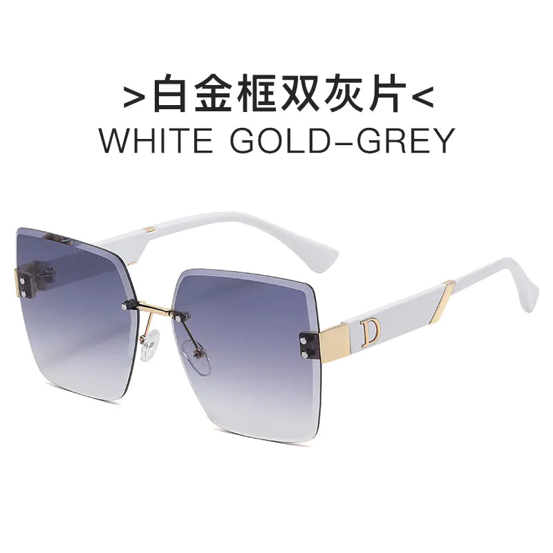 Fashionable Frameless Sunglasses for Women - Oversized