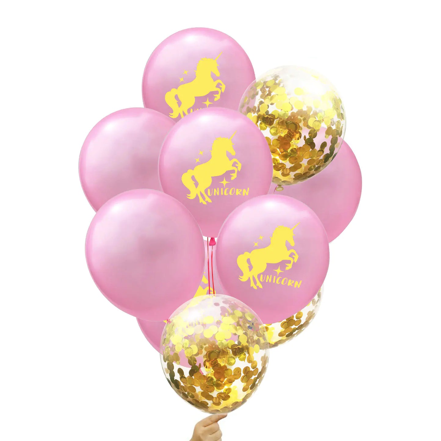Unicorn Rose Gold Glitter Latex Balloons for Parties