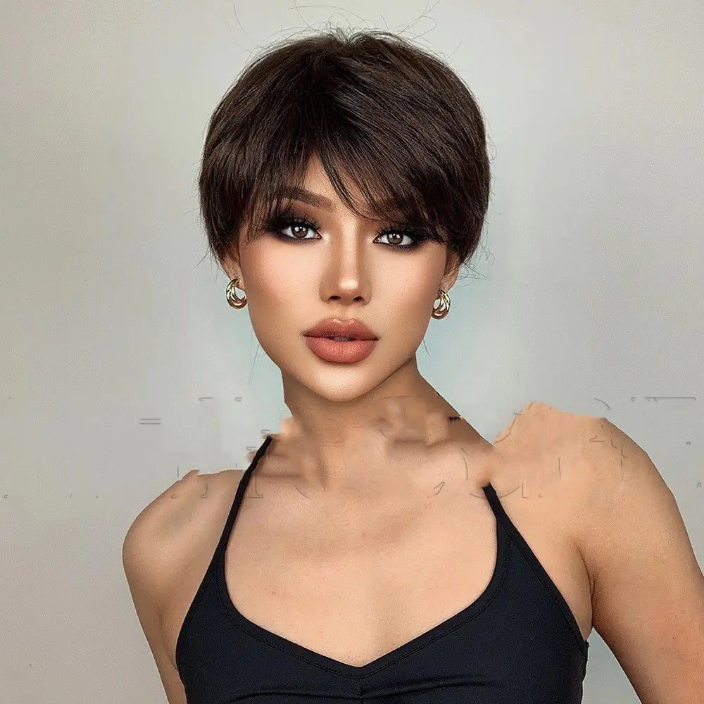 Short Straight Hair Wig in Six Colors - Reversed Style