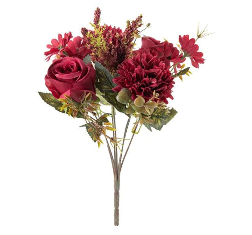 Artificial Flower Arrangement with Roses and Hydrangeas (One Piece)