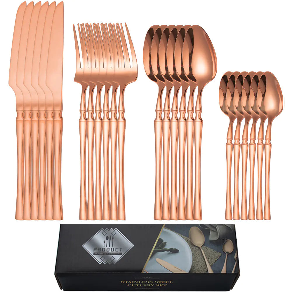 Titanium Coated Stainless Steel Cutlery Set for Dining