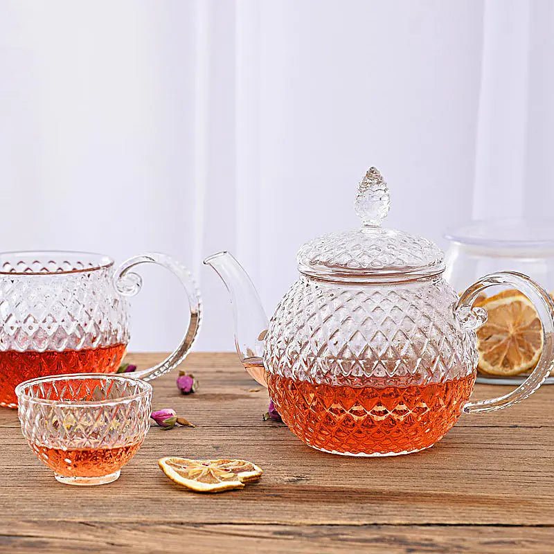 Borosilicate Glass Sunflower Teapot for Floral Tea