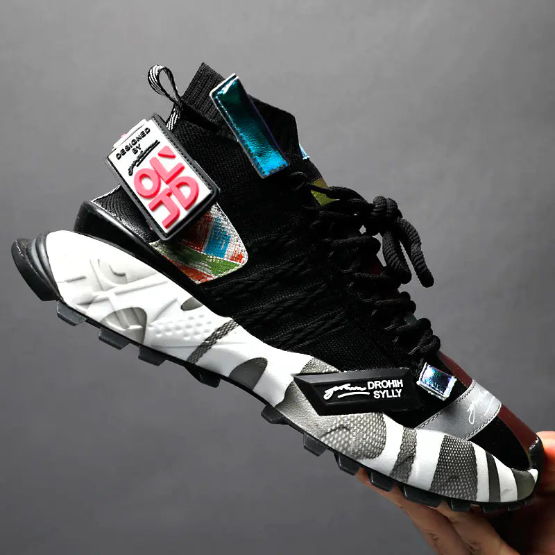 Trendy Spring Breathable Sports Shoes with Colorful Socks