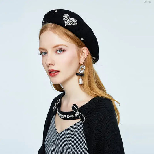 Japanese Age-Reducing Painter Rhinestone Beret