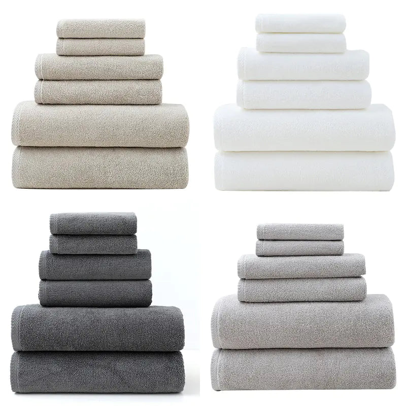Cotton Towel Set for Adults - 6 Pieces, Amazon Supply