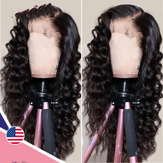 Half Split Black African Curly Wig