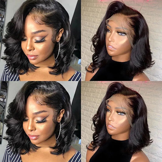 Fashionable Black Lace Front Wig with Waves for Women