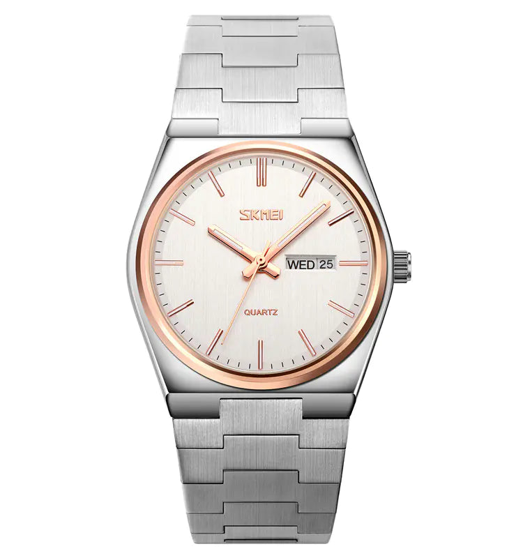 Stylish Men's Steel Band Quartz Watch with Calendar