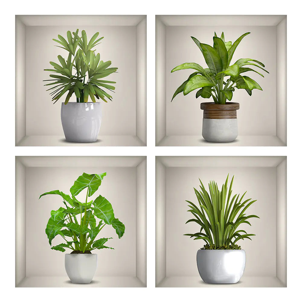 Creative 3D Plant Wall Stickers for Home Decor