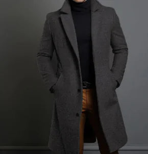 Elegant Wool Overcoat for Men (Single Piece)
