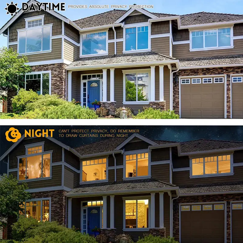 One-Way Daytime Privacy Window Film - Brown-Silvery