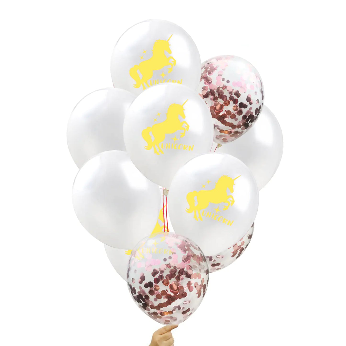 Unicorn Rose Gold Glitter Latex Balloons for Parties