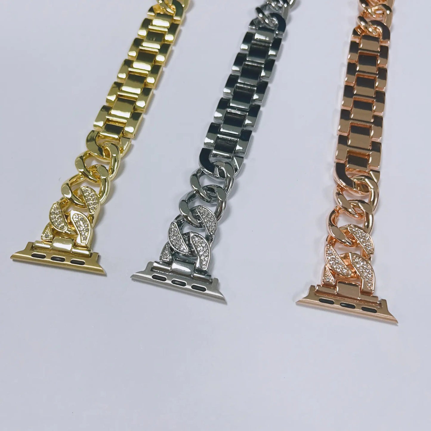 Apple Watch Diamond-Studded Denim Chain Band