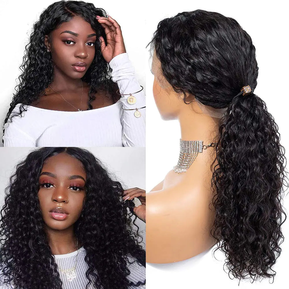 European & American Long Curly Lace Front Wig Set
