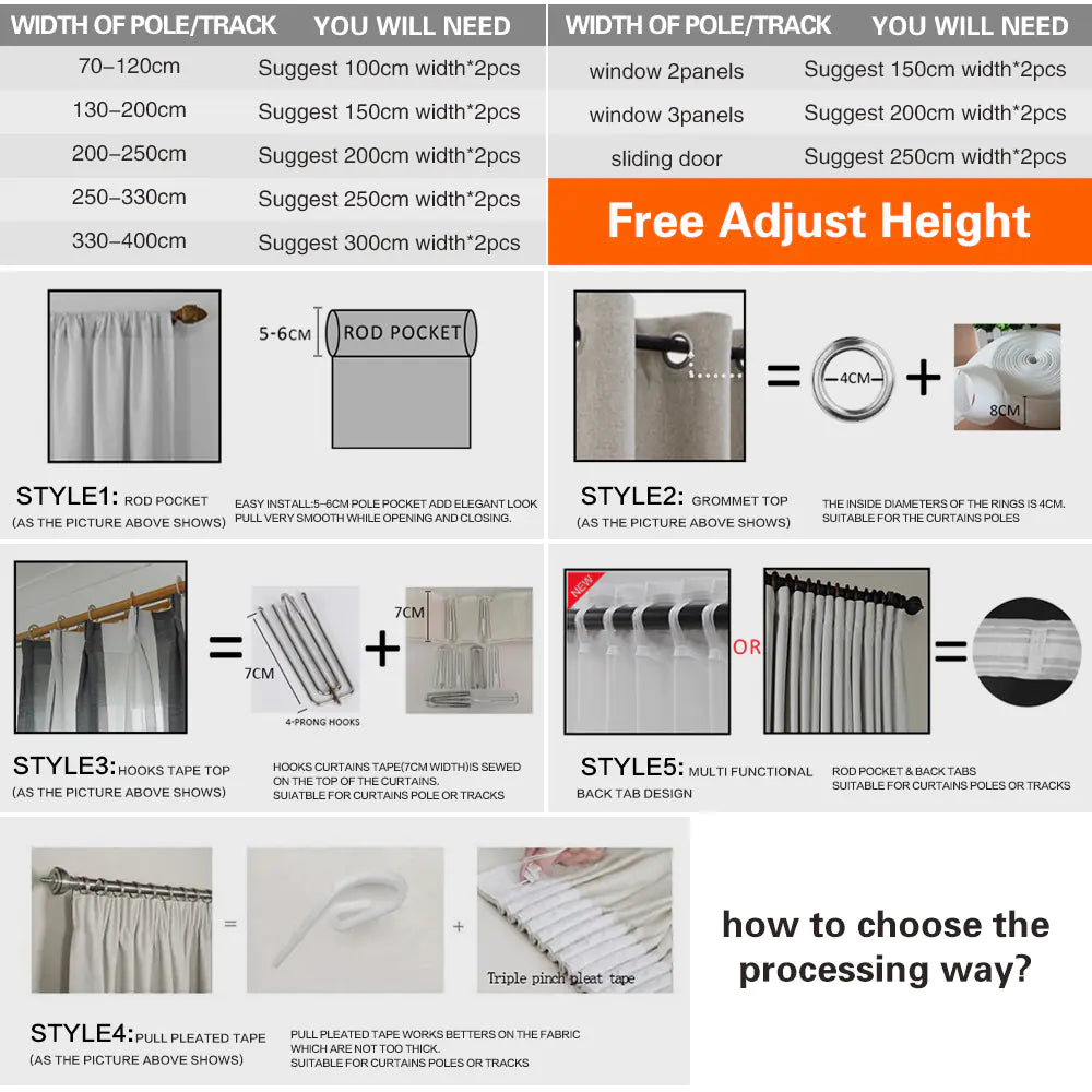 Minimalist Solid Color Blackout Curtains