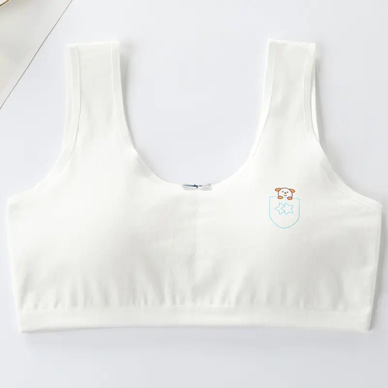 Breathable Underwire-Free Girls Tank Bra for Teens