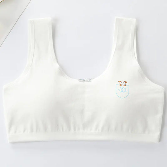 Breathable Underwire-Free Girls Tank Bra for Teens