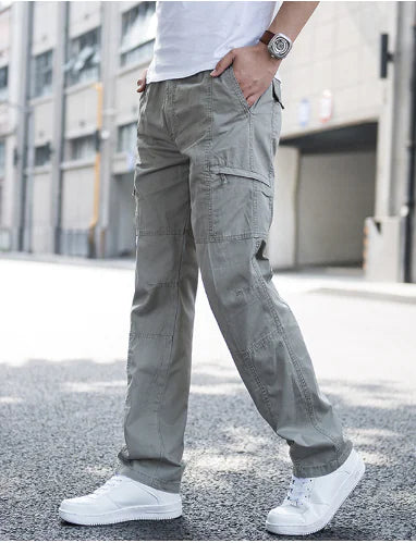 Relaxed Casual Cargo Pants with Multiple Pockets (One Piece)
