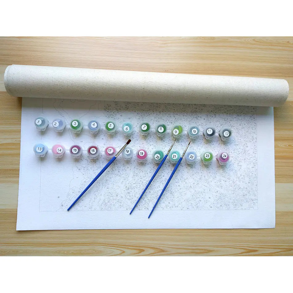 Digital Flower Painting with Vase Design