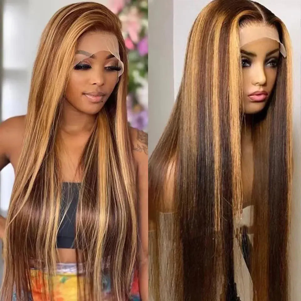 Brown Gradual Change Long Straight Wig High Temp Fiber