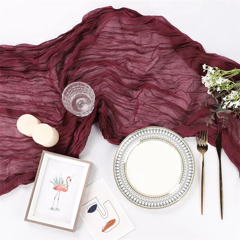 Bali Wrinkle Table Runner for Wedding Party Decor