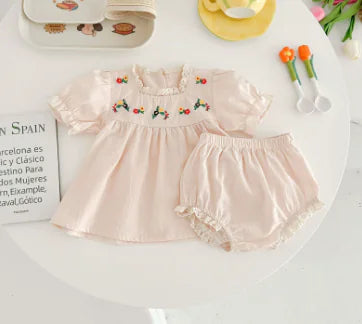 Melissa Inspiring Girls' Embroidered Lace Two-Piece Set