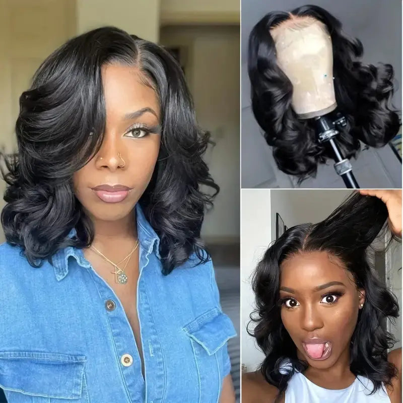 Lace Bob Wig for Women - Short Curly Natural Style