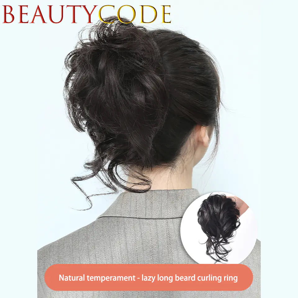 Synthetic Curl Donut with Elastic Band for Messy Bun