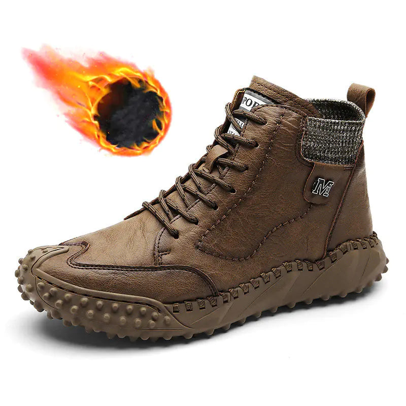 High Top Leather Platform Casual Shoes