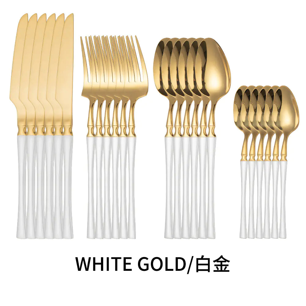 Titanium Coated Stainless Steel Cutlery Set for Dining
