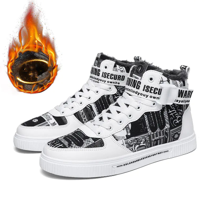 Boys High-Top Cashmere Cotton Shoes