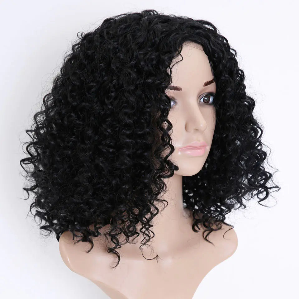 African Wig - Short Curly Synthetic Hairpiece