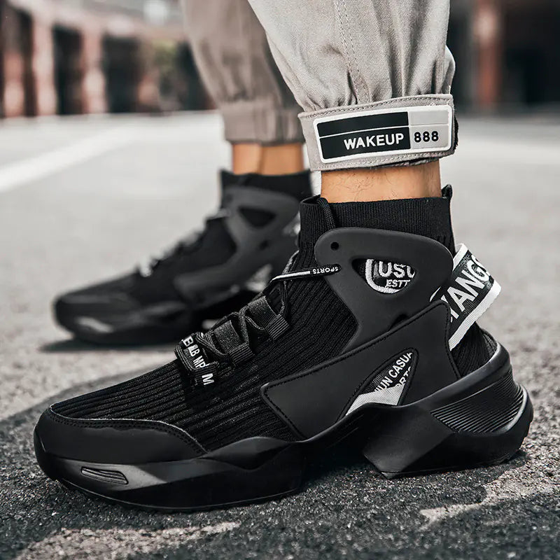 Men's High-Top Sock Sneakers - Breathable and Stylish
