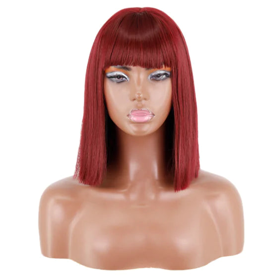 Wig Headgear with Bangs for Shoulders and Clavicle