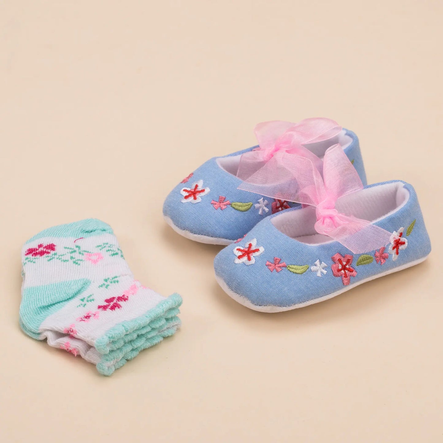 Direct Sale Soft Sole Non-Slip Baby Shoes Set