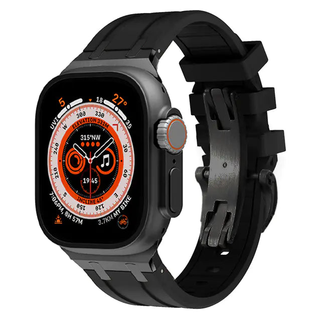 Liquid Silicone Strap with Butterfly Buckle for Apple Watch