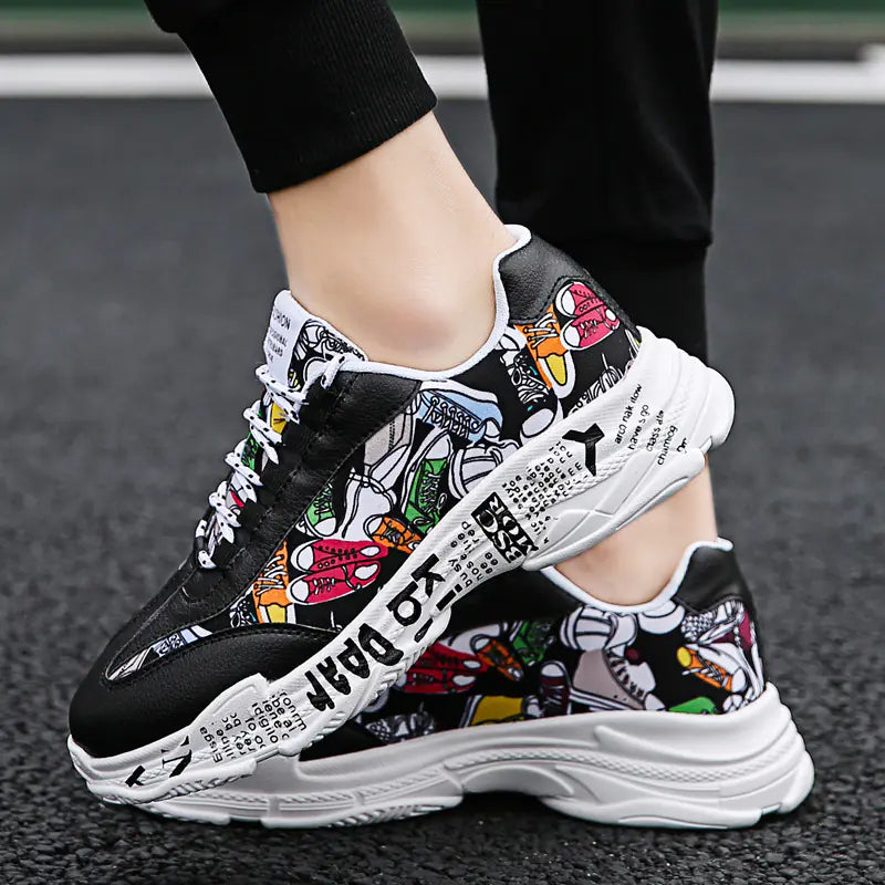 Dad Sneakers with Floral Print - Casual Sports Shoes